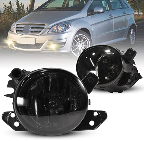Tula Motoren dimljus halogen, 1 par, glasgrå för Mercedes-Benz A/B/C-klass, GL/GLA/GLK/M-klass, S-Class Coupe, Smart Fortwo