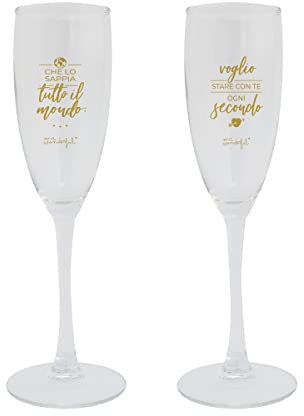 Mr. Wonderful Verres à vin mousseux, Clear, One Size