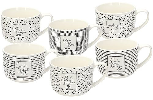 Tognana Mood, set 6 mugs 350 cc, Bone China, Bone China, blanc