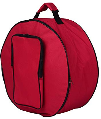 Black Snare Drum Rucksack Hülle, 14 -Zoll -Drum -Beutel mit Schultergurt Nylon Stoff, Außentaschen für Drum Sticks Musiklie Schütze Bequemer Trage (Rot)