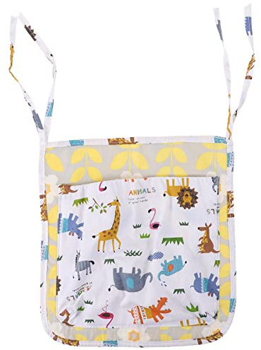 Milisten 1pezzi Organizer per Lettino in Cotone Naturale Borsa Porta Pannolini Contenitore Utile per Ragazza Oggetti Portata di Mano Ordine e Caduta Sicura Adatto Appendere alla Culla Letto