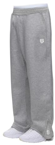 Generiska joggingbyxor för män med breda ben, baggy sweatpants av bomull, sportbyxor med elastisk linning och fickor, bekväma fritidsbyxor för män