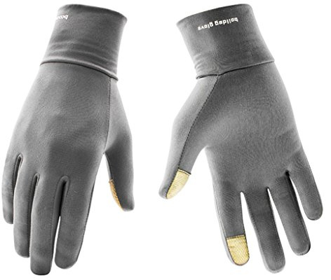 BOODUN Guantes Deportivos Ligeros, Guantes de Correr, Guantes Deportivos, Guantes de Correr con Función de Pantalla Táctil - Gris - L/XL