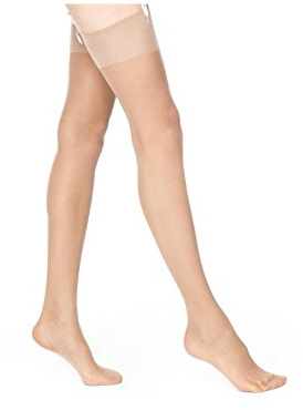 Mytoptrendz® Ladies Classic Nylon Sheer Stockings 15 denier ultra sheer stocking Women's Hosiery (Large, Natural tan)
