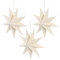 FRCOLOR 3Pcs Papier Étoile Lanterne Abat-Jour Suspendus Ornements Étoiles de Noël Suspendus Étoile Lampe Flocons de Neige Décorations Mariage Fête d'anniversaire Décorations pour La