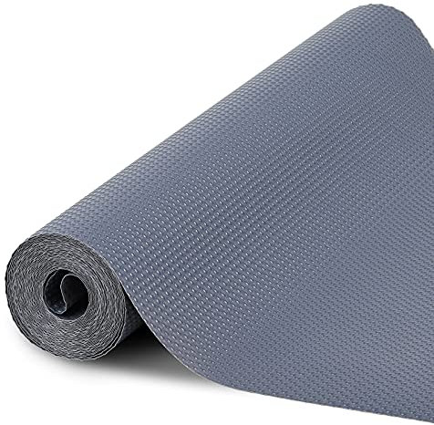 Schubladenmatte, 45x600cm Antirutschmatte Schubladen Eva-Material Zuschneidbar Shelf Liner Küchenschubladenmatten für Kühlschrank Schubladen Regale und Schrank (Grau)