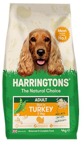 Harringtons Complete Dry Adult Dog Food Turkey & Veg 4kg (Pack of 3) | Made with High Quality & All Natural Ingredients - Freshly Prepared Meat Ingredients - Supports Gut Health