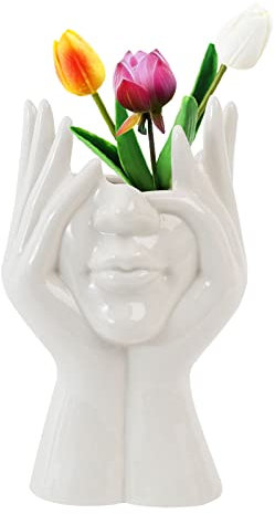 Artistico Testa Vaso Astratto: Nizirioo Moderno Elegante Forma Femminile Semicorpo Corpo Umano Vaso Fiore Boho Decorazione Da Tavolo Ufficio Cucina Casa