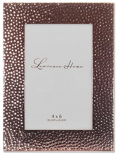 Lawrence Frames Hammered Polished Metal Picture Frame, 4x6, Copper
