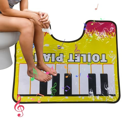 Generisch Alfombrilla de baño antideslizante para inodoro, alfombrilla musical, alfombra de baño, 59 x 48 cm, multicolor