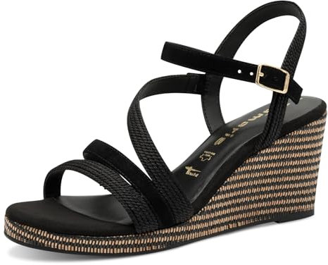 Tamaris Sandalette Damen Keilabsatz schwarz,EU 39