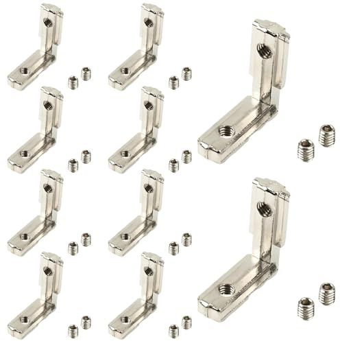 Profile Aluminium Corniere 90° Angle,Tianher Interne Rainure en T Supports de Raccord d’angle Intérieur Joint à Angle L-Forme (10PCS2020)