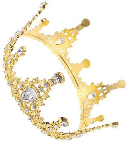 CHILDWEET Glamorous Rose Gold Cake Crown Decor Wedding Engagement Birthday Cake Topper Edible Accessory