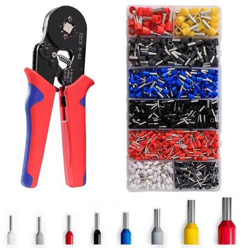 Lot de 1200 embouts de câble de 0,25 mm² à 10 mm² - Pince à sertir - Pour connexion de fil - Embouts isolés