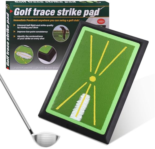 Golfmatte mit sofortigem Schwungpfad-Feedback | 43,2 x 30,5 cm Schlagbahn-Analyse Übungsmatte | Robuste Anti-Rutsch Gummibasis für Indoor & Outdoor Training | Ideal für Anfänger & Kinder