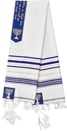 Hrippy Tallit bön sjal, traditionell messiansk högit bön sjal, judisk Israel bön sjal halsduk för män kvinnor