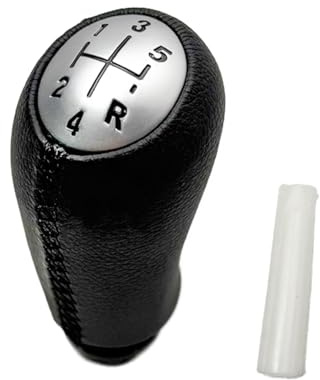 Suolron Pomello del cambio a 5 marce, cuciture nere, con adattatore in plastica per Smart Fortwo 3 453 2014-2022 W453 2014-2024
