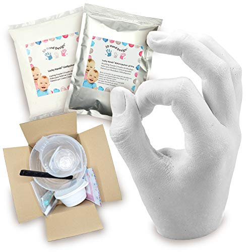Lucky Hands® 3D Abformset mit Zubehör | Handabdruck, Gipsabdruck | Geschenkidee zum Muttertag (13 Jahre und älter, 1 Modell)