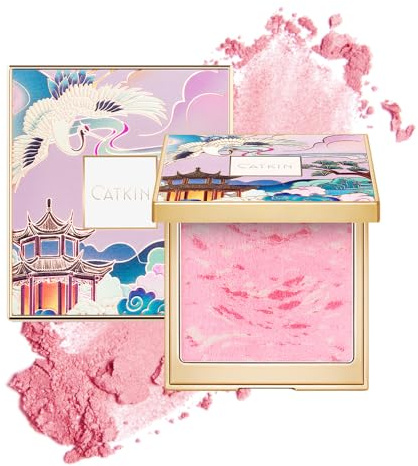 CATKIN Rouge Blush, Baked Powder Blush and Highlighter 2 in 1, Schimmer Cremige Textur, Hochpigmentierte, Langlebig, Federleichte Formel, Einfach zu verblenden für Einen Frischen Look,10g