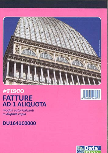 BLOCCO FATTURE A5 DU1641C0000 1 ALIQUOTA 2 COPIE PEZZO SINGOLO