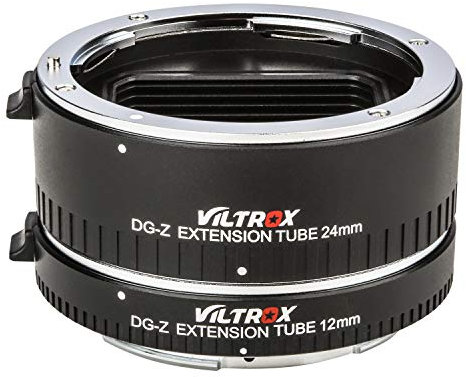 VILTROX DG-Z - Set di anelli adattatore per obiettivo macro con tubo di prolunga automatico (12 mm + 24 mm), supporto TTL e AE, per fotocamere Nikon Z Mount Z6 Z7 Z50