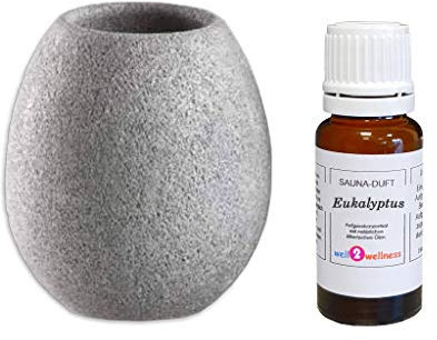 well2wellness® Saunakko Aromaschale aus Speckstein Plus Saunaaufguss Eukalyptus