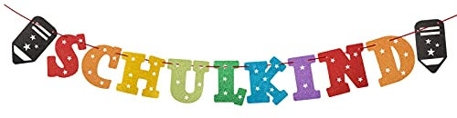 Girlande Schulkind Glitzer Einschulung Deko Alles Gute zum Schulanfang Girlande Banner Bunt Mädchen Junge als Einschulung Party Einschulungsparty Schuleinführung Deko