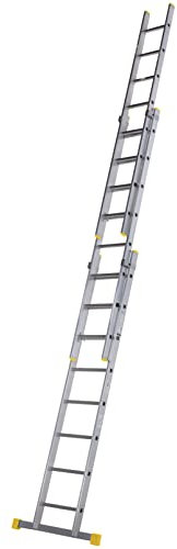WERNER Aluminium Triple Section Extension Ladder Box Section 1.89m