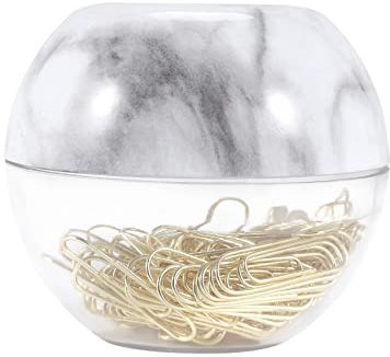 Kafei Gold Bueroklammern in Eleganten Magnetischen Marmor Clip Halter, 28mm, 100 Clips Box