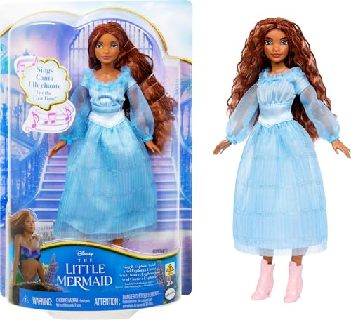 Mattel Die kleine Meerjungfrau singt und entdeckt Arielle Puppe in unverwechselbarem Kleid, vom Film inspiriertes Spielzeug