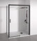 Mampara de ducha angular 1 corredera + 2 fijos - sin perfilería inferior - Cristal transparente templado 6mm - Negro mate - Ancho adaptable 95-100 x 77-80cm - Posición puerta izquierda - Alto 195cm