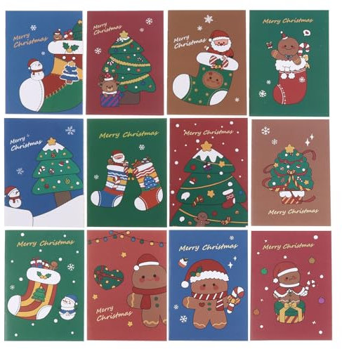 TEHAUX 50 Stück Mini Weihnachten Notizblöcke, Weihnachts NotizblöCke, Tragbare Steno-notizbücher Notizblöcke Masse notizblock Arbeitsheft Taschentagebuch Notizbuch Student Kleines Papier