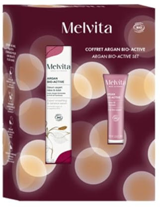 Melvita – Coffret Argan Anti-Âge – Eau Florale de Rose, Sérum Éclat, Crème Lift & Fermeté – Routine Soin Visage Revitalisante pour Peau Éclatante – 50 ml, 7,5 ml, 15 ml