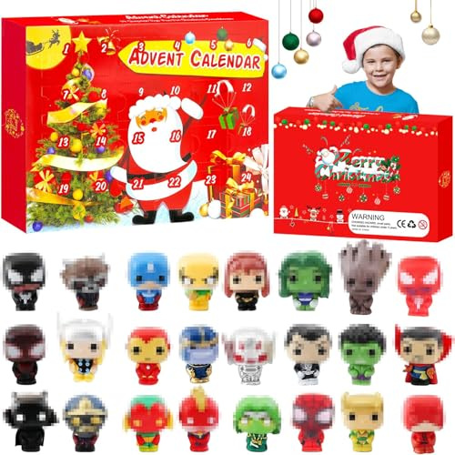 Calendario de Adviento para niños 2023, 24 minifiguras con calendario de Navidad, cuenta atrás, juguetes de Navidad, sorpresas, regalo para niñas, niños, fans, calendario de cuenta atrás de 24 días