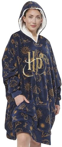 Harry Potter Oversize Hoodie Cozy pour Femmes - Pull douillet pour Femmes surdimensionné Couverture moelleuse Bleu