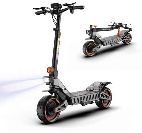 Trottinette Électrique Adulte, Scooter Électrique Pliable, 2 Moteurs, Batterie 60V 20.8Ah, Autonomie Max 60-70KM, Pneus Tout-Terrain 11 Pouces, 3 Modes de Vitesse, Affichage Intelligent