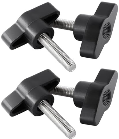 QZKJQDD 4 stycken räfflade skruvar M8, M8 x 40 mm 304 rostfritt stål T-formad klämskruvknapp, tumskruvar handtag, vingskruv M8, för snabbt byte av den handhållna dragknappen