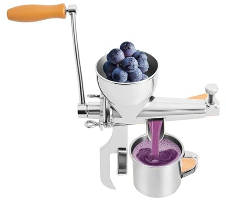 Exprimidor de hierba de trigo – Exprimidor de acero inoxidable con manivela verde hoja, exprimidor de para tomate, uva, espinacas, pasto de trigo, perejil, granada, apio, bastón, frutas y