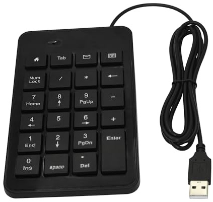 Riertostng Tastiera numerica con cavo USB, 1,5 m, tastiera numerica multifunzione a 23 tasti, per contabilità, finanza, supermercati, banche, ecc.
