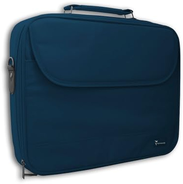 TECHMADE Borsa a Tracolla Porta PC fino a 15,6” – Custodia per Laptop e Notebook – Leggera e Resistente – Ideale per Lavoro, Scuola e Viaggi (BLU)