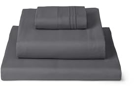 Mellanni Twin Sheets Set - 3 PC Iconic Collection Bedding - Hotel Luxury, Extra Soft, Cooling Bed Sheets - Wrinkle, Fade, Stain Resistant (Twin, Gray)
