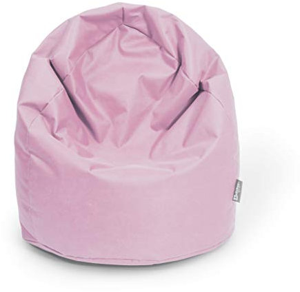 BuBiBag Sitzsack für Kinder in Tropfenform mit ÖKOTEX 100 - Outdoor Sitzsack oder als Indoor Gaming Sitzsack, Kindersitzsack für das Kinderzimmer, gefüllt mit EPS-Perlen (Puderrosa)