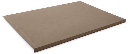 Eglooh - Urania - Gewinkelte Schreibtischunterlage Leder Taubengrau cm 50x35 - Innenseele aus Stahl mit L-geformtem Vorderprofil, handwerkliche Nähten und rutschfester Boden - Made in Italy
