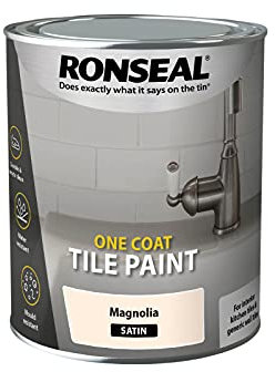 Ronseal One Coat Tile Paint Magnolia Satin 750ml,RSLOCTPMS750