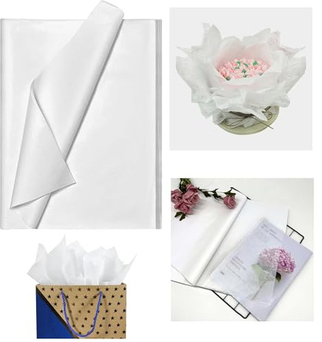 White Tissue Paper Sheets 480 Pack – 20”x30” Large MG Wrapping Paper, 17gsm Lightweight Acid-Free Protection Gift Wrap for Packaging, Shipping, Crafts, Boutique Retail, Gift Bags & Ecommerce Supplies
