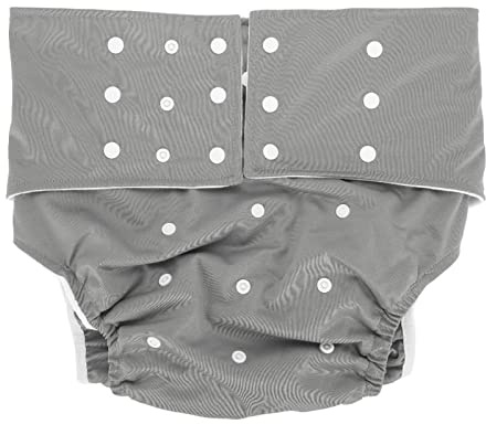 Pañal para Adultos Lavable, Pañal para Adultos, para el Cuidado de la Incontinencia Paño para Pañales con Bolsillo Ajustable sin Fugas Lavable, Pañal de Tela Fácil de Secar, Pantalones de(gris)