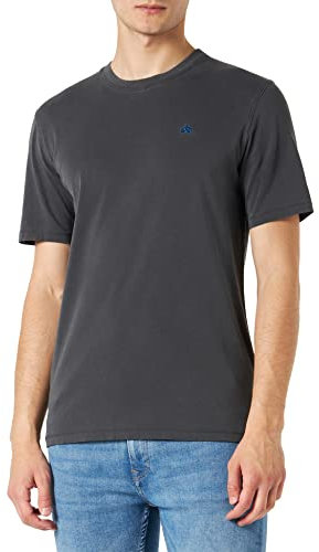 Scotch & Soda Men's Garment Dye Logo Embroidery Tee T-Shirt, Black 0008, S