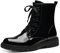 MARCO TOZZI Damen Stiefeletten zum Schnüren Flach mit Reißverschluss, Schwarz (Black Patent), 38 EU