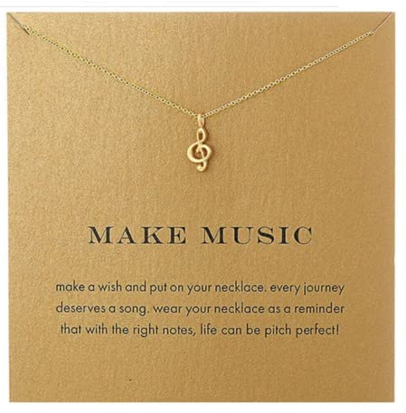 CrownOfRibbons Musiknoten Halskette, Violinschlüssel, Schmuckgeschenk für Damen