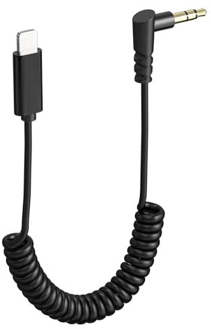 Gbformat Câble Adaptateur de Microphone Compatible avec et Ligtning Jack vers 3,5 mm TRS Câble Audio avec Câble de Sortie Microphones pour Phone